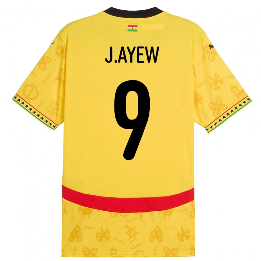 Danxen Criança Camisola Gana Jordan Ayew #9 Amarelo Alternativa 24-26 Camisa