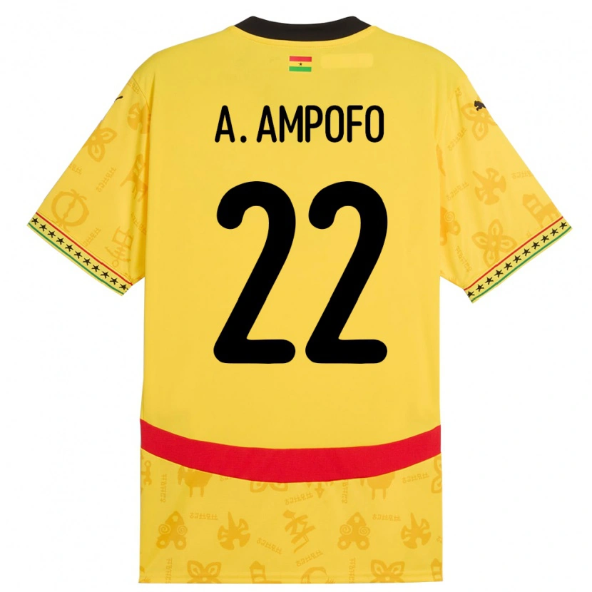 Danxen Criança Camisola Gana Eugene Amankwah Ampofo #22 Amarelo Alternativa 24-26 Camisa