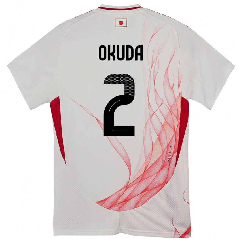 Danxen Criança Camisola Japão Hayato Okuda #2 Branco Alternativa 24-26 Camisa