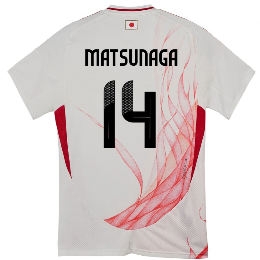 Danxen Criança Camisola Japão Kaito Matsunaga #14 Branco Alternativa 24-26 Camisa