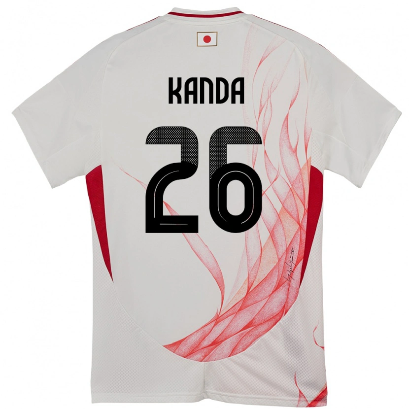 Danxen Criança Camisola Japão Hiroto Kanda #26 Branco Alternativa 24-26 Camisa