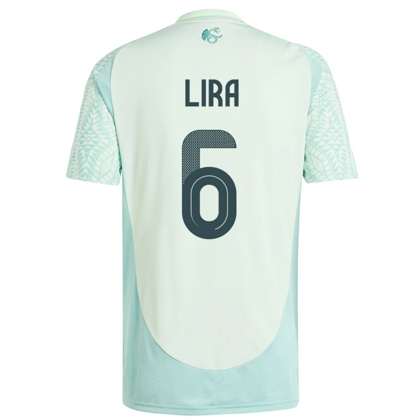 Danxen Criança Camisola México Érik Lira #6 Linho Verde Alternativa 24-26 Camisa
