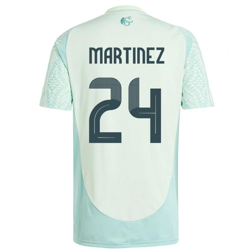 Danxen Criança Camisola México Guillermo Martínez #24 Linho Verde Alternativa 24-26 Camisa