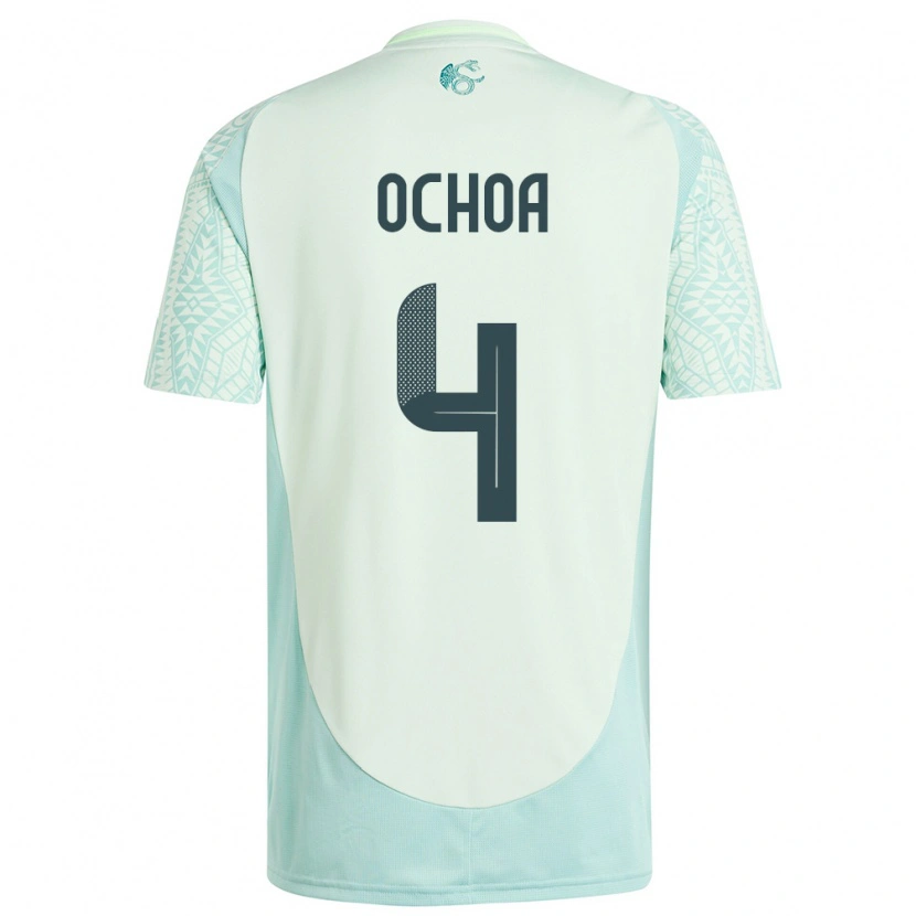 Danxen Criança Camisola México Diego Ochoa #4 Linho Verde Alternativa 24-26 Camisa