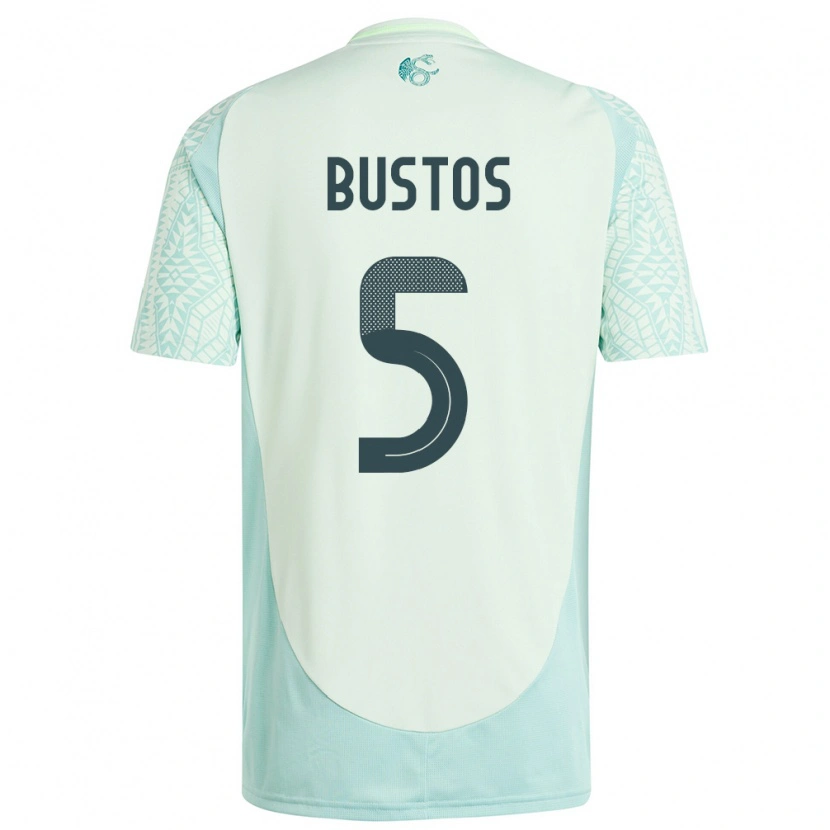 Danxen Criança Camisola México César Bustos #5 Linho Verde Alternativa 24-26 Camisa
