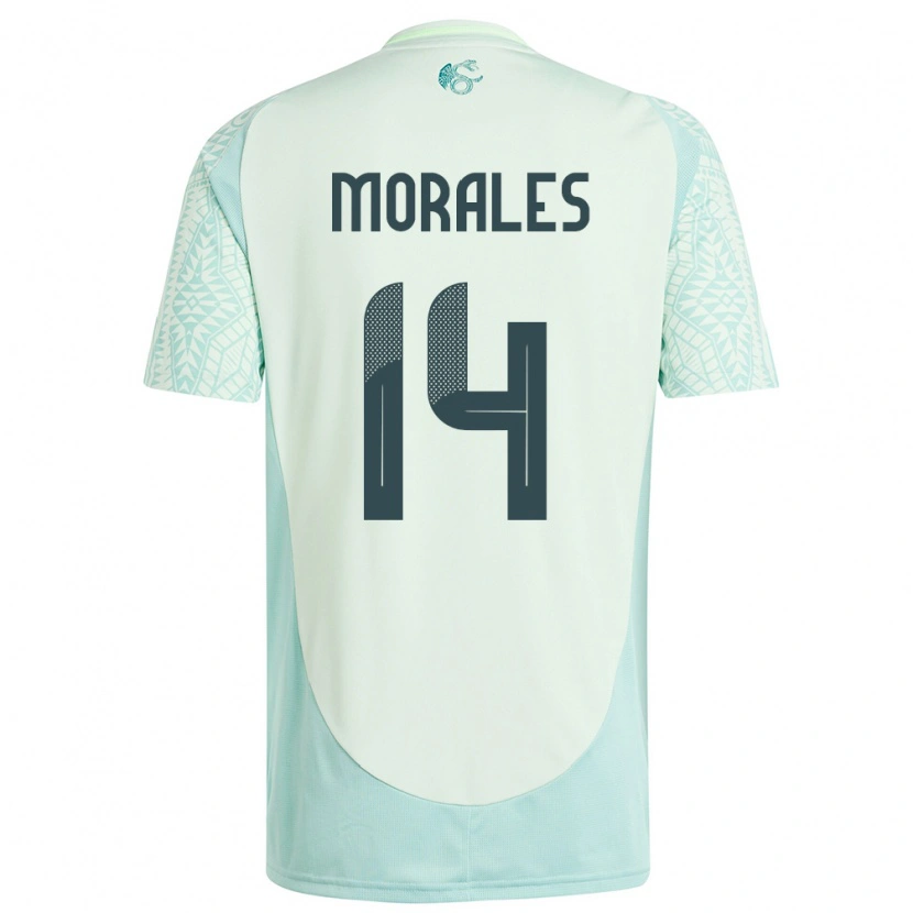 Danxen Criança Camisola México Amaury Morales #14 Linho Verde Alternativa 24-26 Camisa