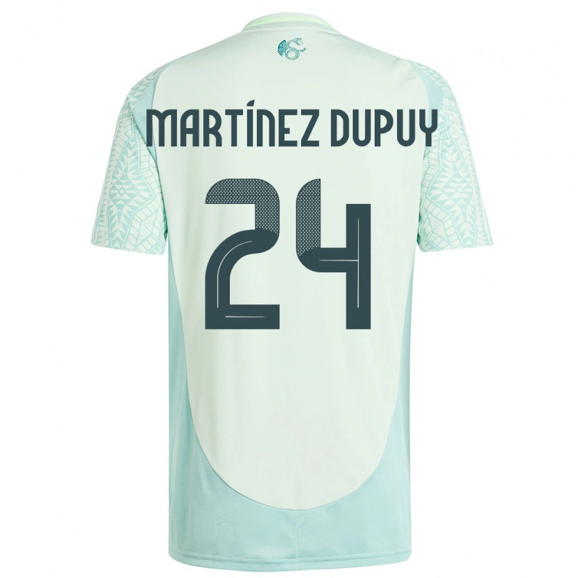 Danxen Criança Camisola México Luca Martínez Dupuy #24 Linho Verde Alternativa 24-26 Camisa