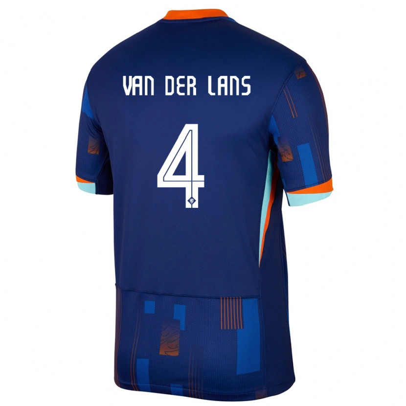 Danxen Criança Camisola Países Baixos Mylo Van Der Lans #4 Azul Alternativa 24-26 Camisa