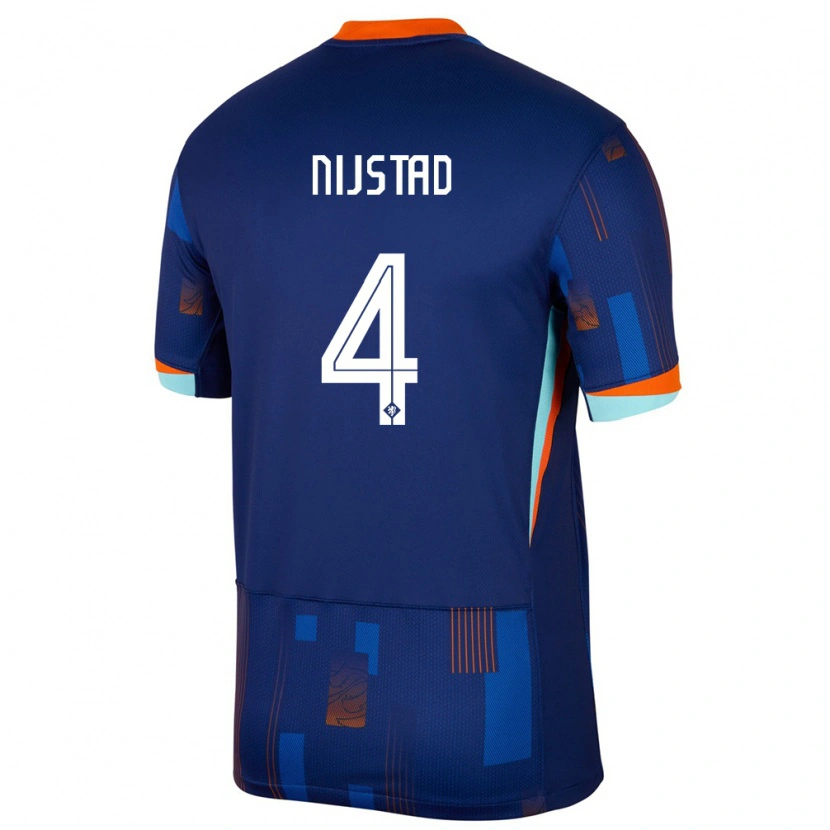 Danxen Criança Camisola Países Baixos Ruud Nijstad #4 Azul Alternativa 24-26 Camisa