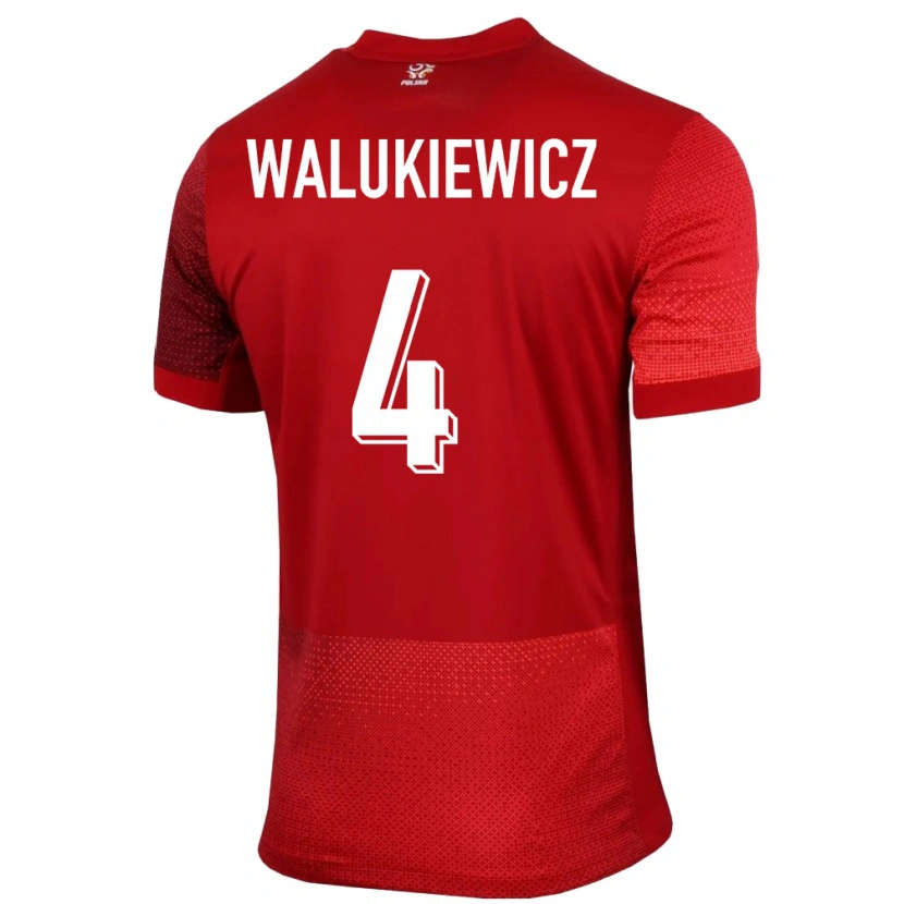 Danxen Criança Camisola Polónia Sebastian Walukiewicz #4 Vermelho Alternativa 24-26 Camisa