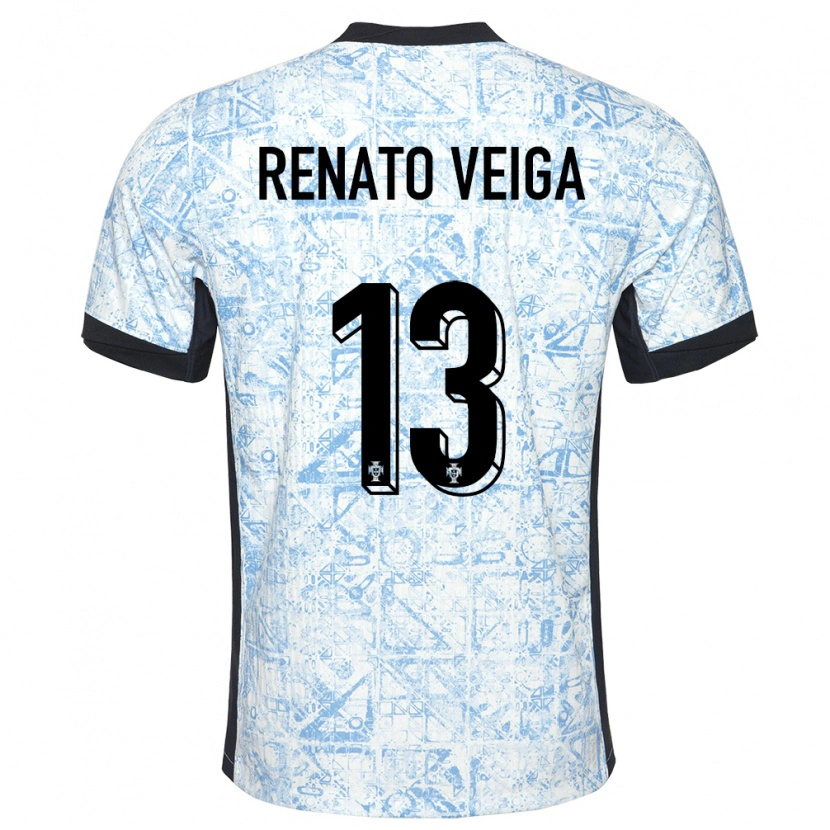 Danxen Criança Camisola Portugal Renato Veiga #13 Azul Creme Alternativa 24-26 Camisa