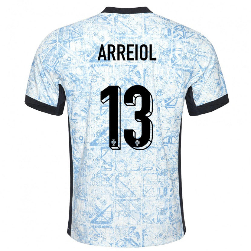 Danxen Criança Camisola Portugal Henrique Arreiol #13 Azul Creme Alternativa 24-26 Camisa