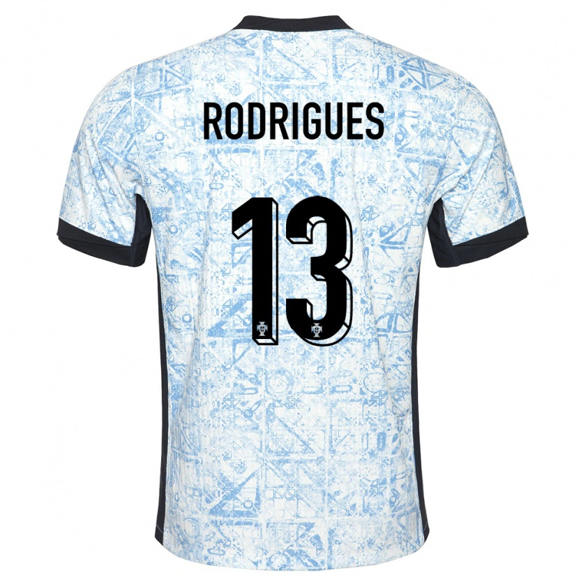Danxen Criança Camisola Portugal Paulo Rodrigues #13 Azul Creme Alternativa 24-26 Camisa