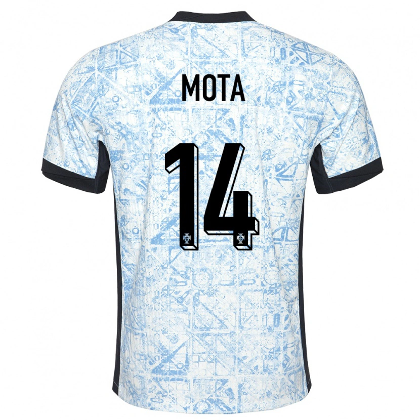 Danxen Criança Camisola Portugal Edgar Mota #14 Azul Creme Alternativa 24-26 Camisa