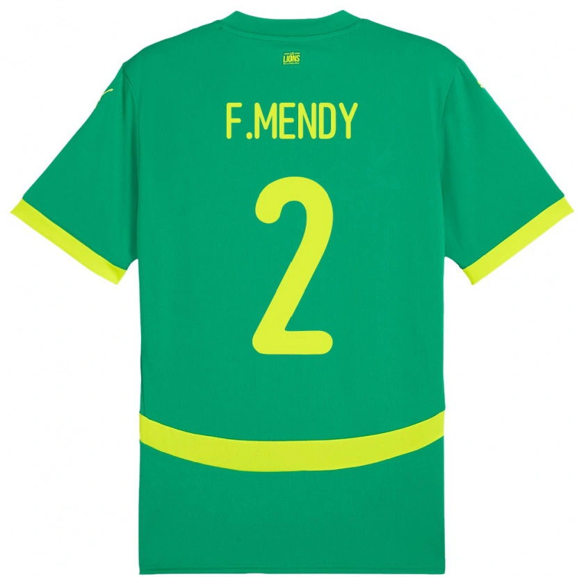 Danxen Criança Camisola Senegal Formose Mendy #2 Verde Alternativa 24-26 Camisa