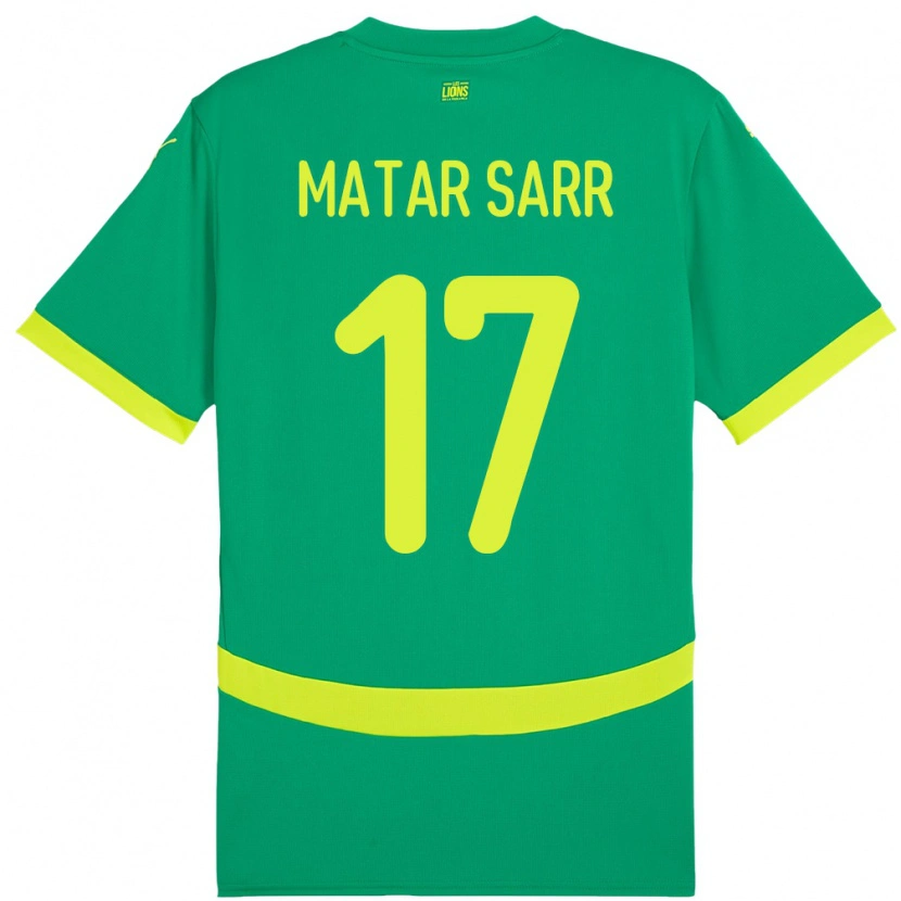 Danxen Criança Camisola Senegal Pape Matar Sarr #17 Verde Alternativa 24-26 Camisa