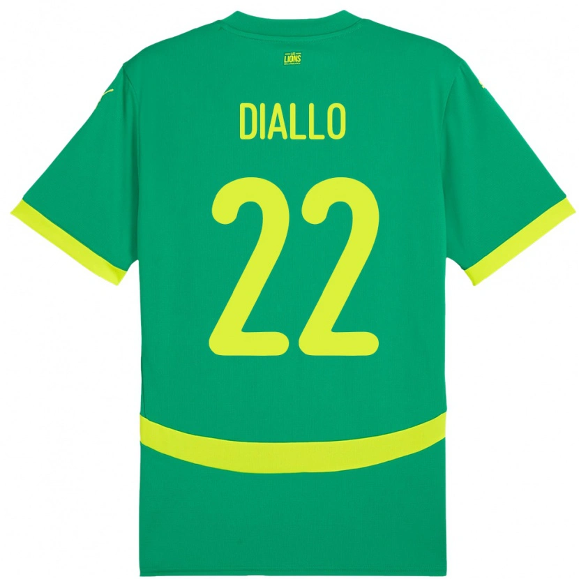 Danxen Criança Camisola Senegal Abdou Diallo #22 Verde Alternativa 24-26 Camisa