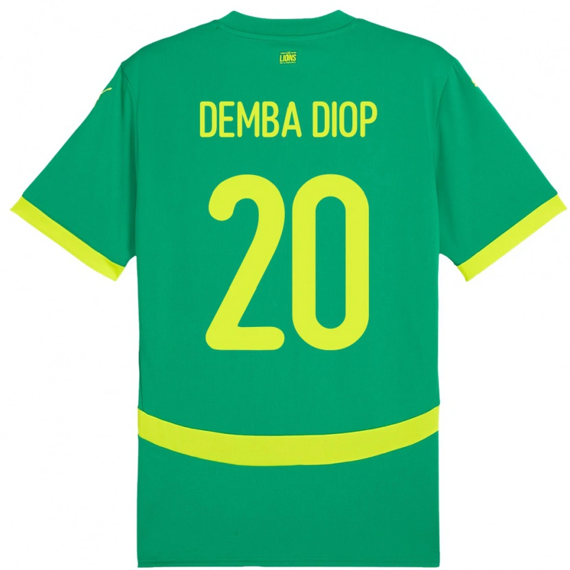 Danxen Criança Camisola Senegal Pape Demba Diop #20 Verde Alternativa 24-26 Camisa
