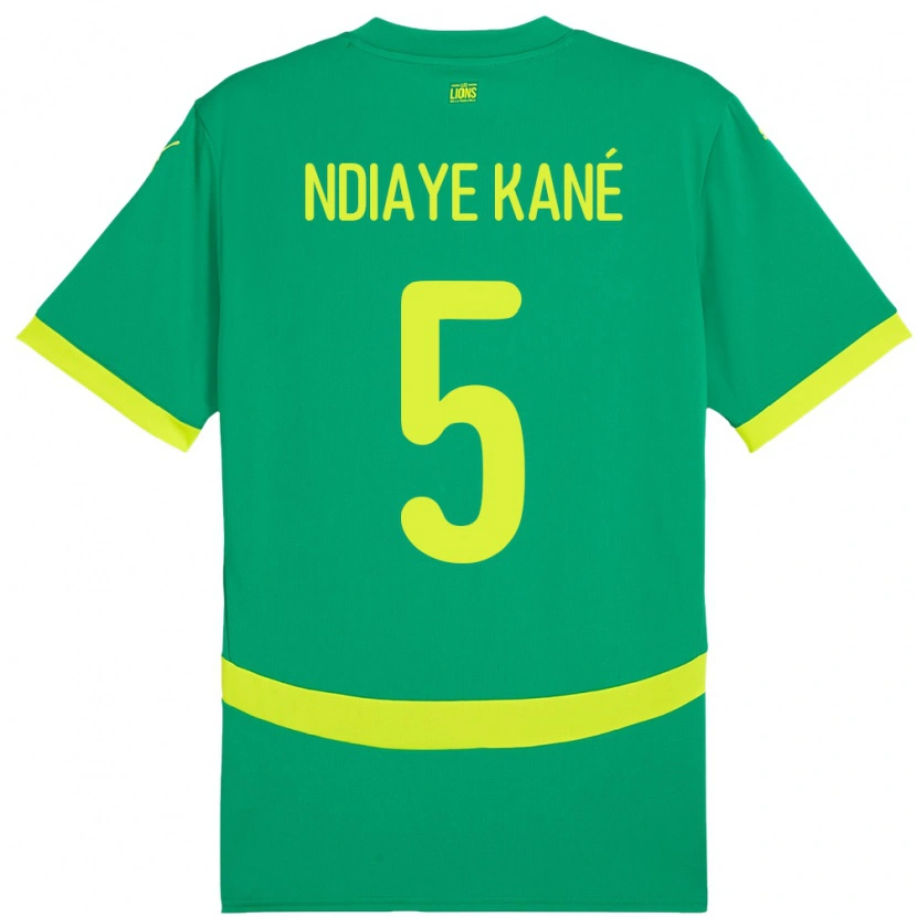 Danxen Criança Camisola Senegal Ndeye Ndiaye Kane #5 Verde Alternativa 24-26 Camisa