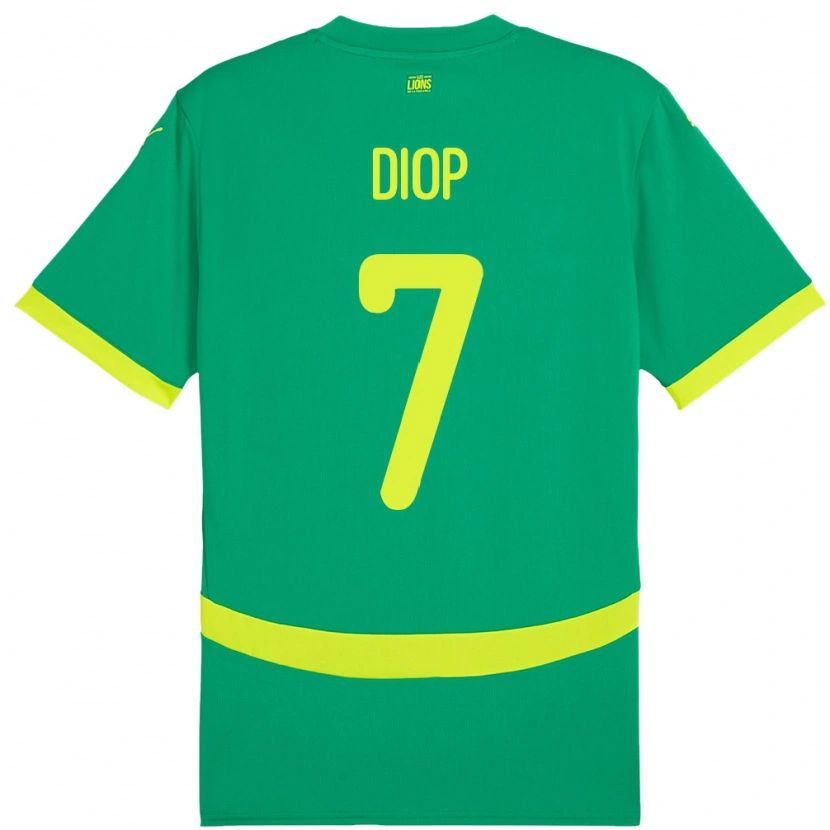 Danxen Criança Camisola Senegal Mama Diop #7 Verde Alternativa 24-26 Camisa