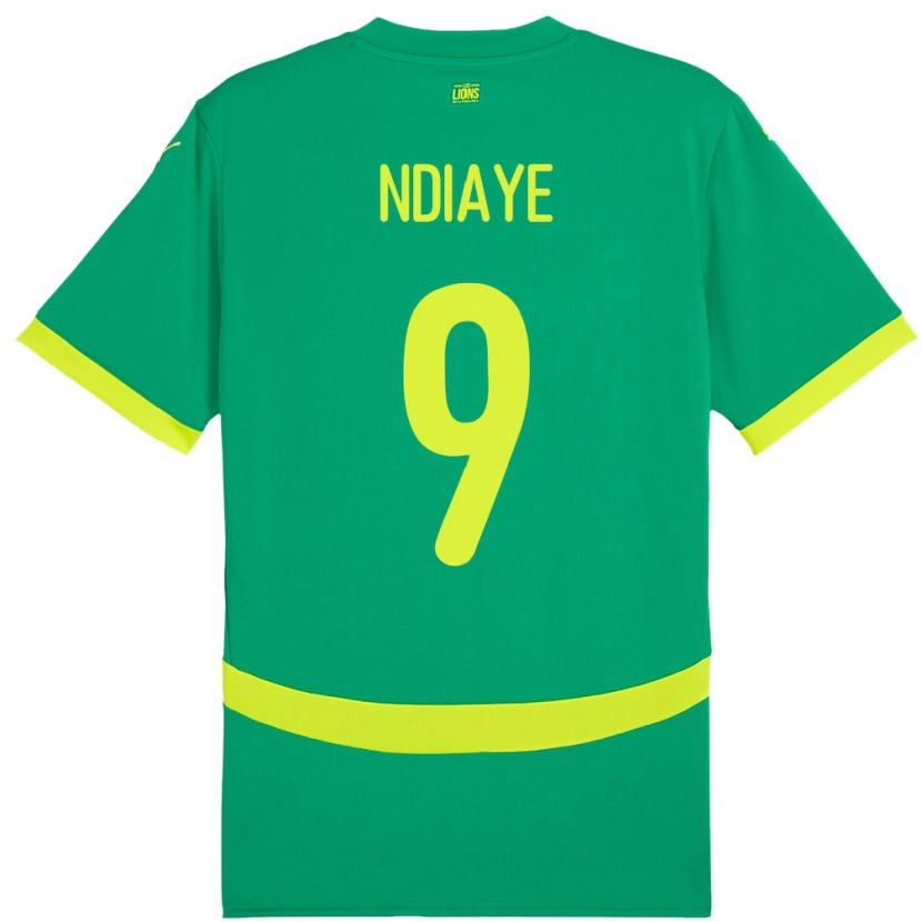 Danxen Criança Camisola Senegal Nguenar Ndiaye #9 Verde Alternativa 24-26 Camisa