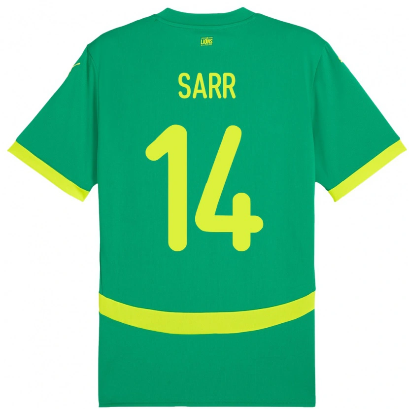 Danxen Criança Camisola Senegal Pape Sarr #14 Verde Alternativa 24-26 Camisa