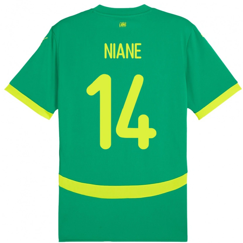 Danxen Criança Camisola Senegal Ibrahima Niane #14 Verde Alternativa 24-26 Camisa