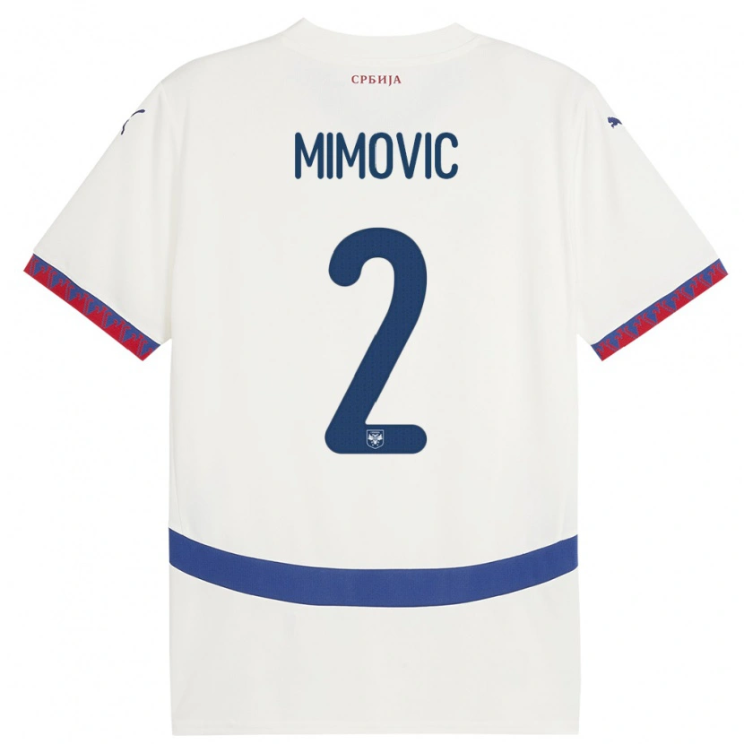 Danxen Criança Camisola Sérvia Ognjen Mimovic #2 Branco Alternativa 24-26 Camisa