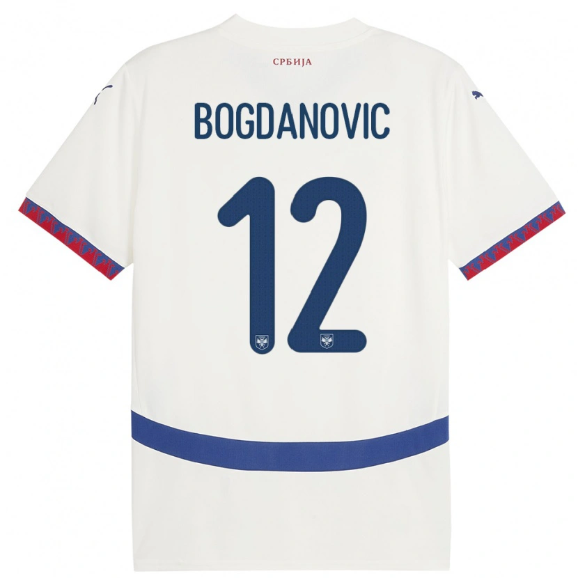 Danxen Criança Camisola Sérvia Bogdan Bogdanovic #12 Branco Alternativa 24-26 Camisa
