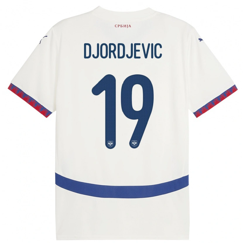 Danxen Criança Camisola Sérvia Luka Djordjevic #19 Branco Alternativa 24-26 Camisa