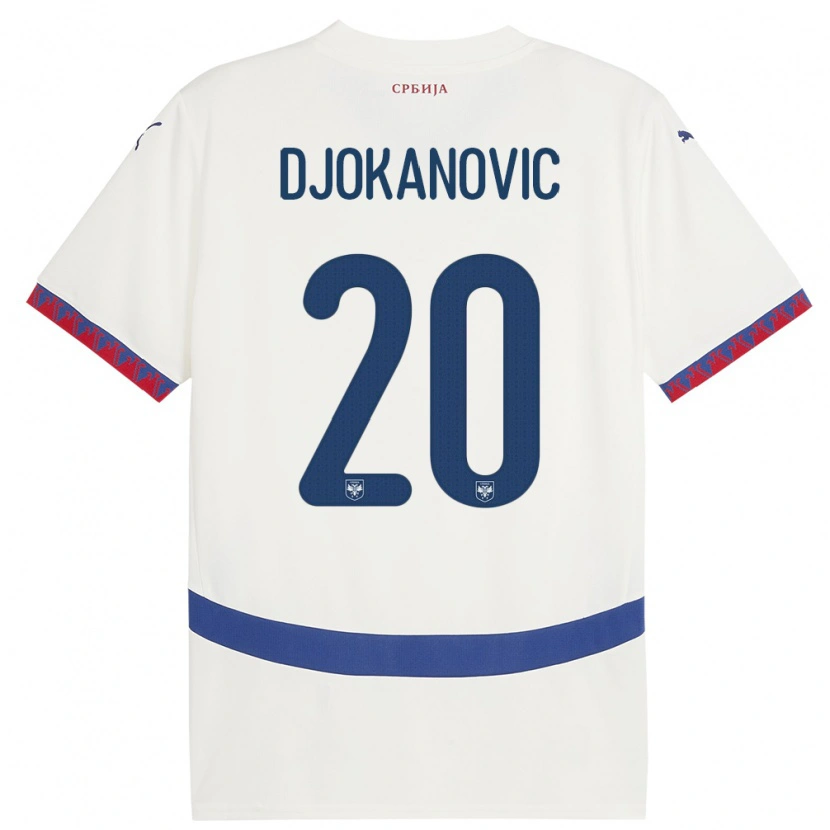 Danxen Criança Camisola Sérvia Damjan Djokanovic #20 Branco Alternativa 24-26 Camisa