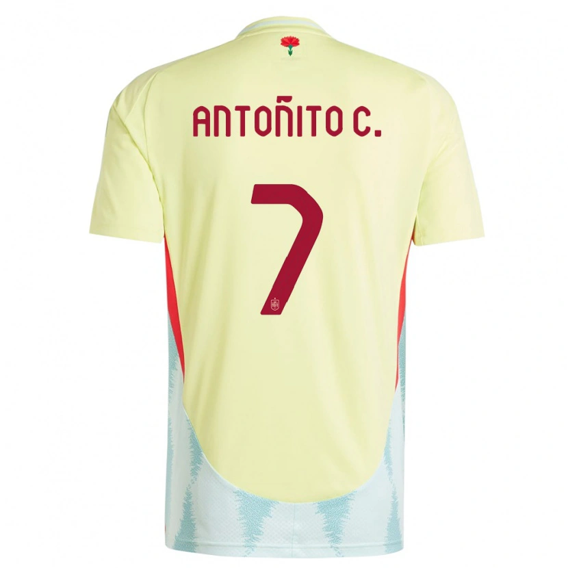 Danxen Criança Camisola Espanha Antoñito Cordero #7 Amarelo Alternativa 24-26 Camisa