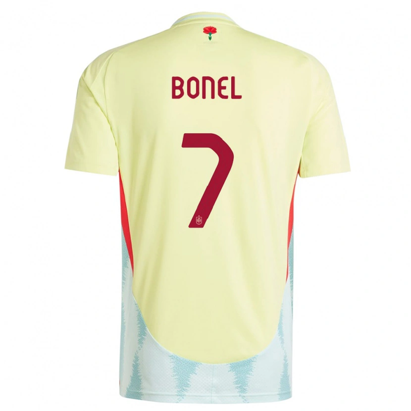 Danxen Criança Camisola Espanha Asier Bonel #7 Amarelo Alternativa 24-26 Camisa