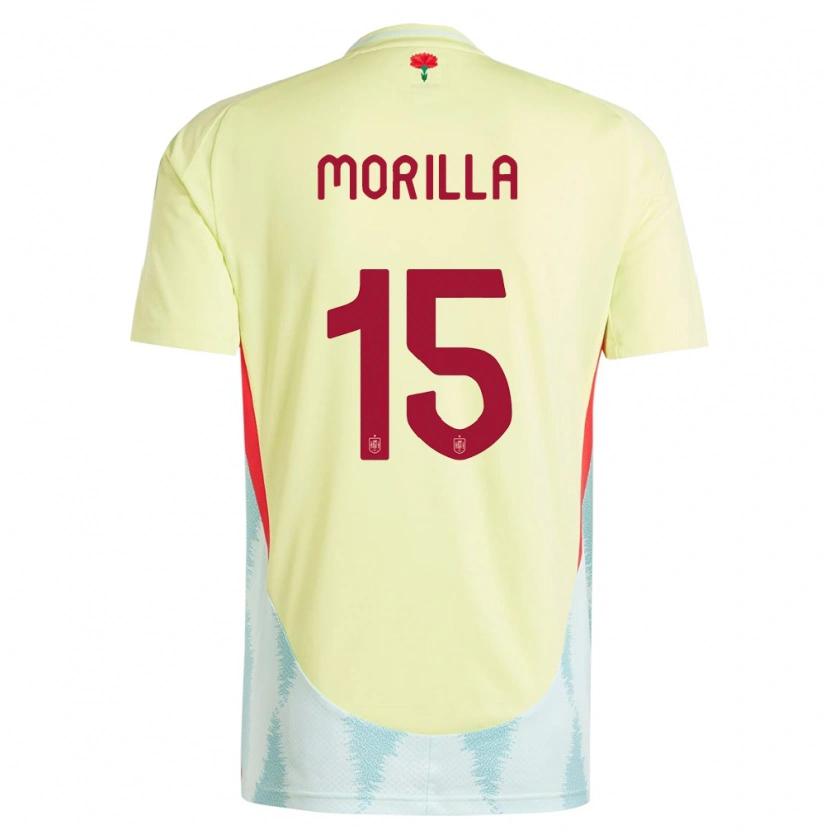 Danxen Criança Camisola Espanha Jairo Morilla #15 Amarelo Alternativa 24-26 Camisa