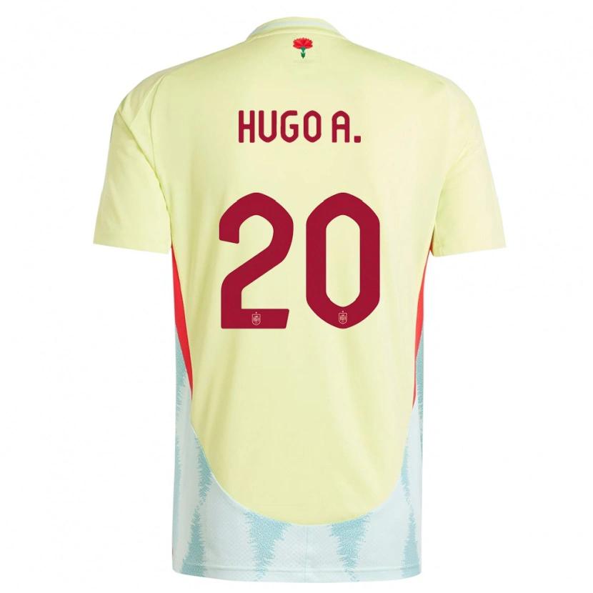 Danxen Criança Camisola Espanha Hugo Álvarez #20 Amarelo Alternativa 24-26 Camisa