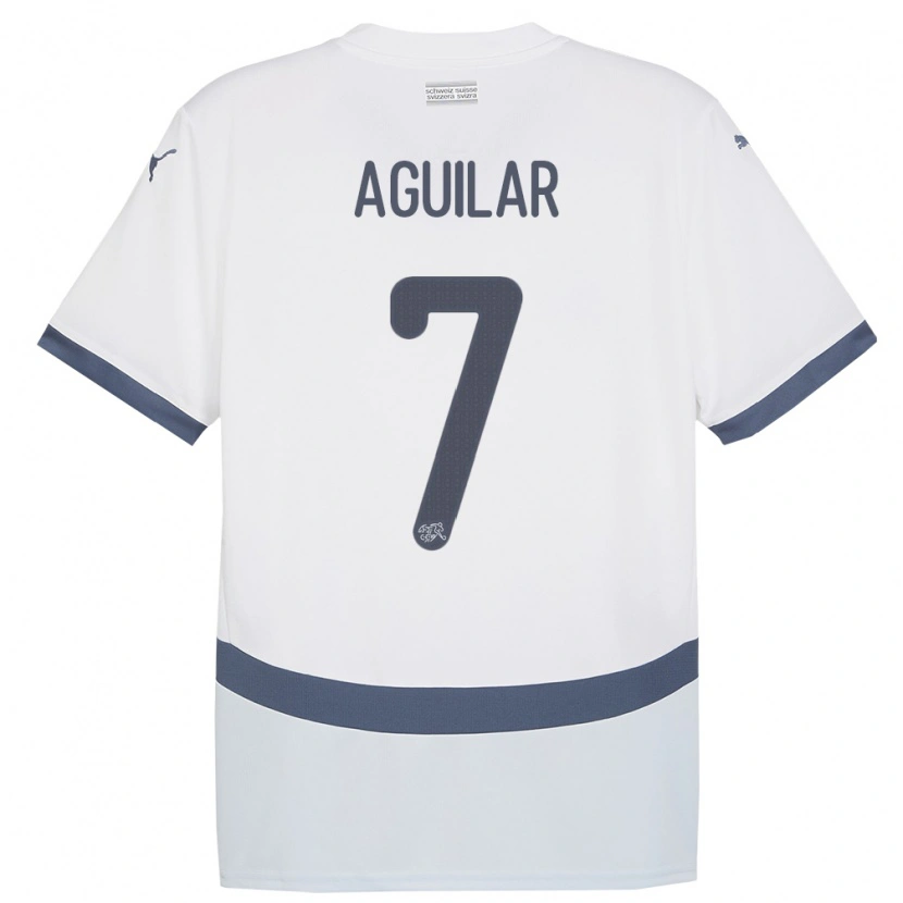 Danxen Criança Camisola Suiça Enrique Aguilar #7 Branco Alternativa 24-26 Camisa