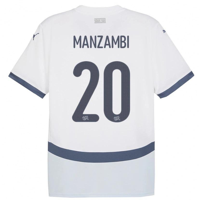 Danxen Criança Camisola Suiça Johan Manzambi #20 Branco Alternativa 24-26 Camisa