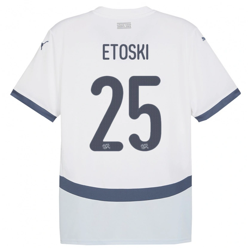 Danxen Criança Camisola Suiça Edin Etoski #25 Branco Alternativa 24-26 Camisa