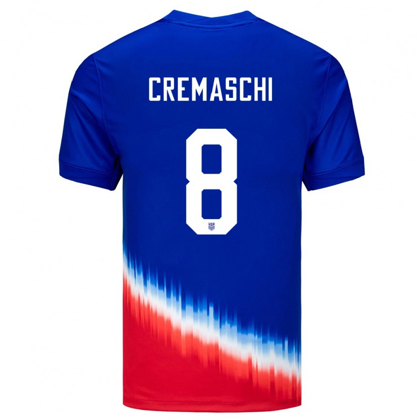 Danxen Criança Camisola Estados Unidos Benja Cremaschi #8 Azul Alternativa 24-26 Camisa