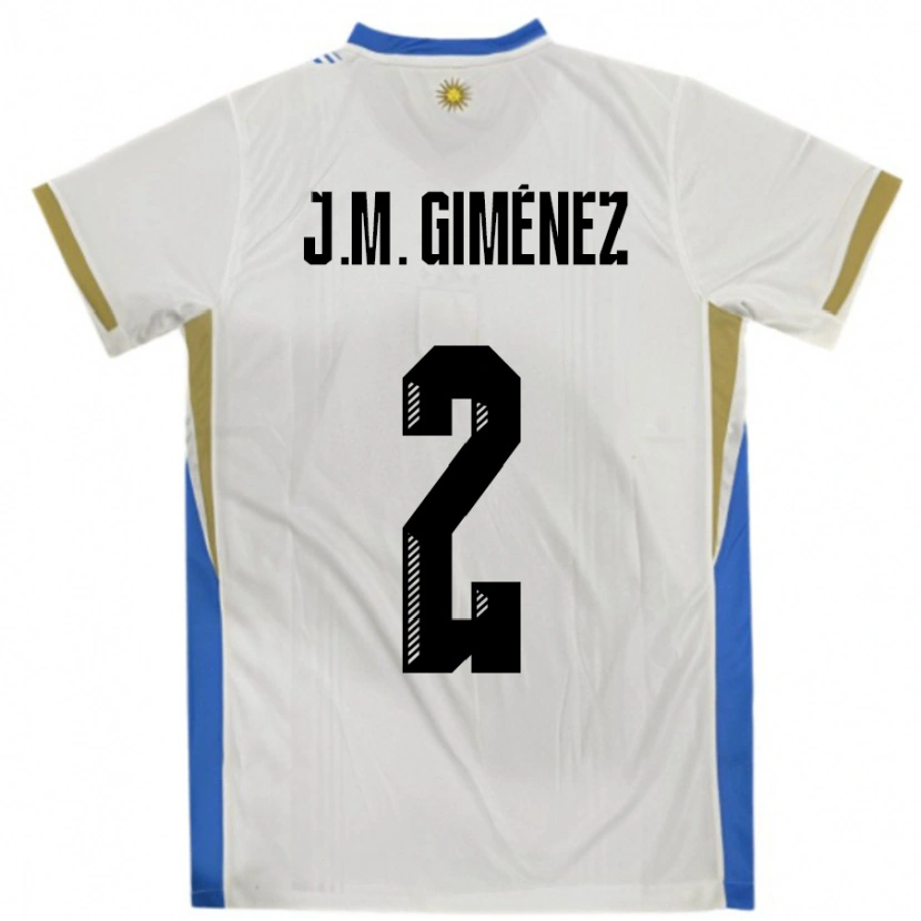 Danxen Criança Camisola Uruguai José María Giménez #2 Branco Azul Alternativa 24-26 Camisa
