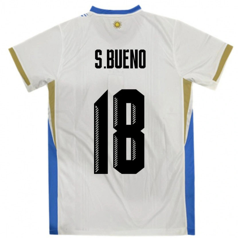 Danxen Criança Camisola Uruguai Santiago Bueno #18 Branco Azul Alternativa 24-26 Camisa