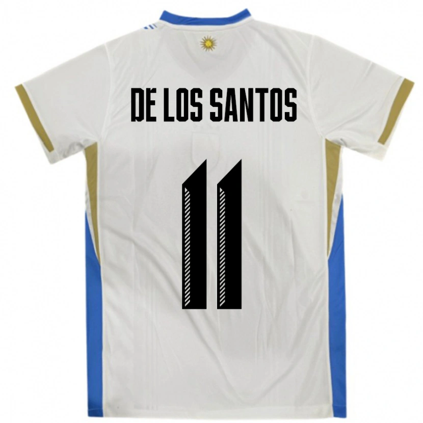 Danxen Criança Camisola Uruguai Juan Cruz De Los Santos #11 Branco Azul Alternativa 24-26 Camisa