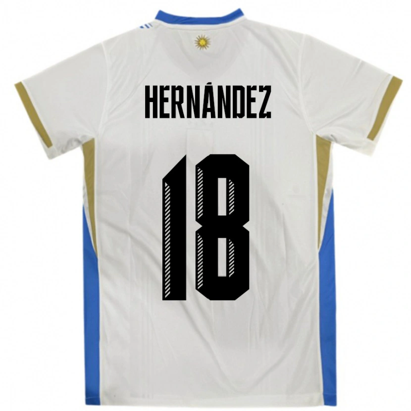 Danxen Criança Camisola Uruguai Tomás Hernández #18 Branco Azul Alternativa 24-26 Camisa