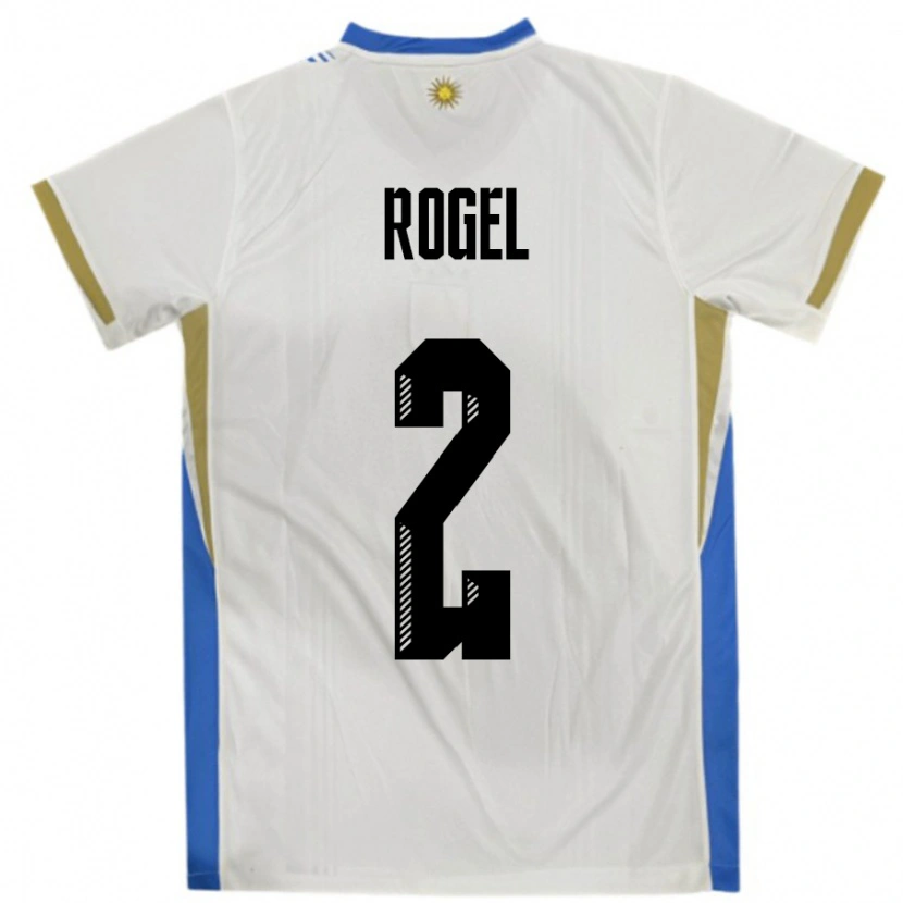 Danxen Criança Camisola Uruguai Agustin Rogel #2 Branco Azul Alternativa 24-26 Camisa