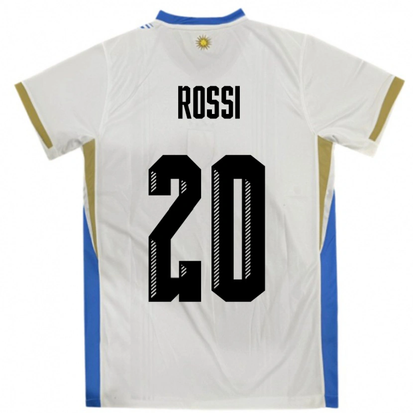 Danxen Criança Camisola Uruguai Diego Rossi #20 Branco Azul Alternativa 24-26 Camisa
