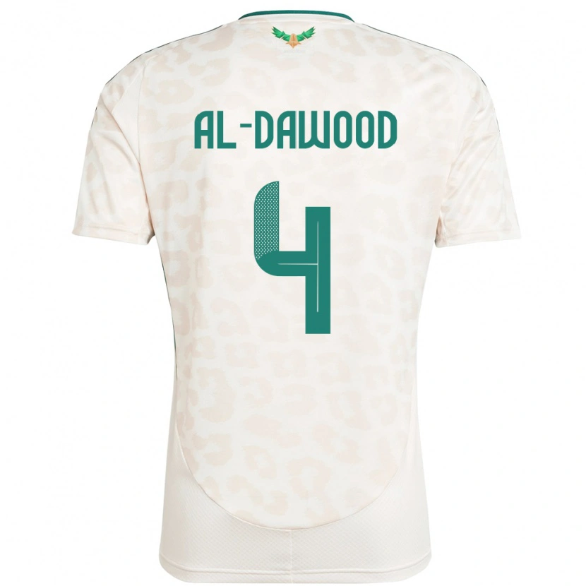 Danxen Criança Camisola Arábia Saudita Mishaal Al-Dawood #4 Branco Alternativa 24-26 Camisa