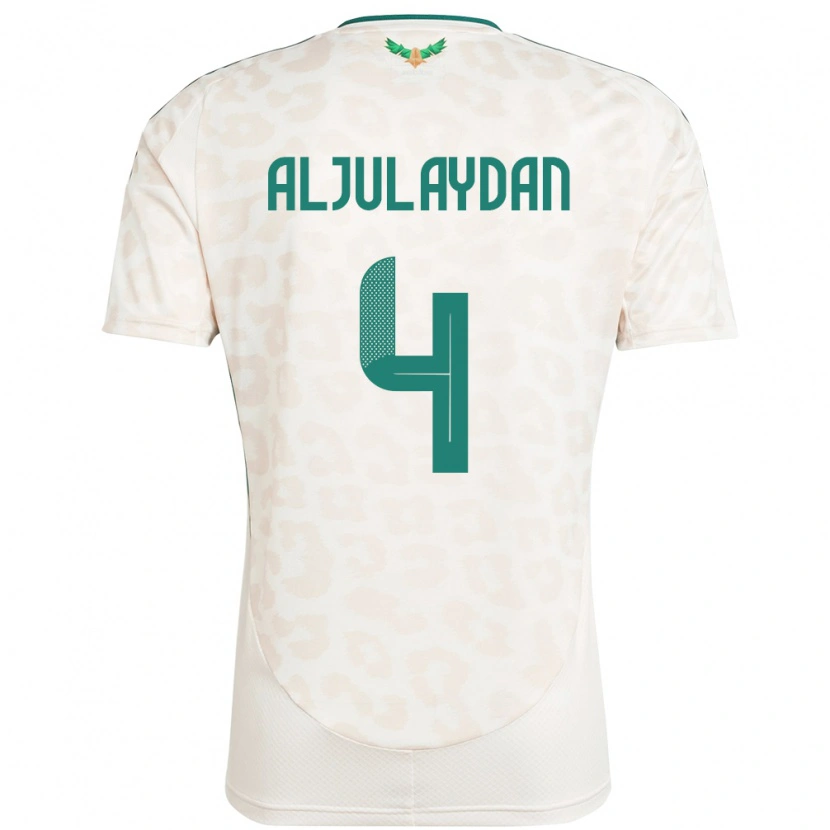 Danxen Criança Camisola Arábia Saudita Ahmed Aljulaydan #4 Branco Alternativa 24-26 Camisa