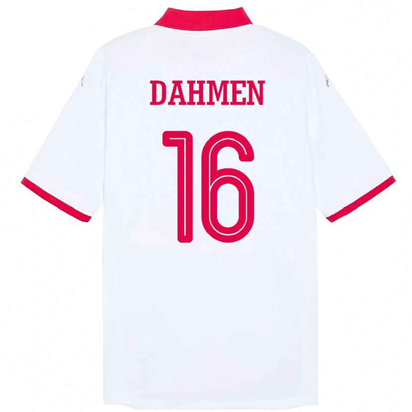 Danxen Criança Camisola Tunísia Aymen Dahmen #16 Branco Alternativa 24-26 Camisa