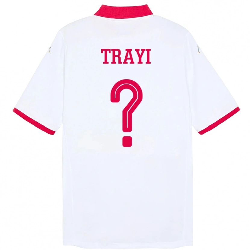 Danxen Criança Camisola Tunísia Louay Trayi #0 Branco Alternativa 24-26 Camisa