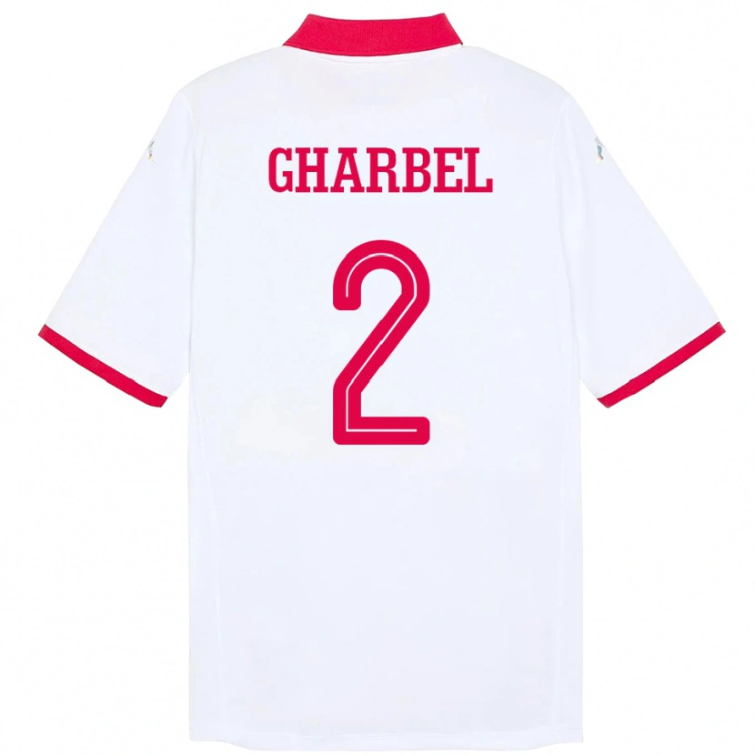 Danxen Criança Camisola Tunísia Mahmoud Gharbel #2 Branco Alternativa 24-26 Camisa